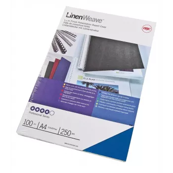 GBC LinenWeave sidontakannet 250 g/m² A4 kuningsininen (100), A4, sininen, 250 g/m², 100 kpl, Egypti
