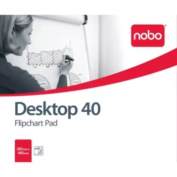 Nobo fläppitaulublokki blanko 580x480 40 arkkia, valkoinen, blanko, B1, 40 sivua, 580 mm, 485 mm