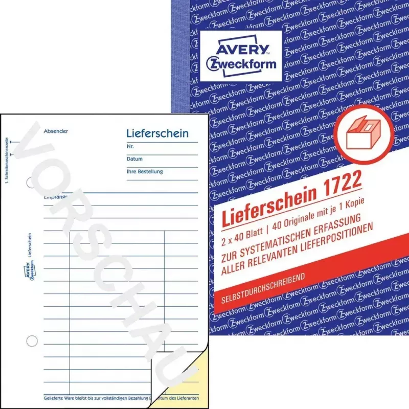Kirjanpitolomakekirja A6 Avery 1722