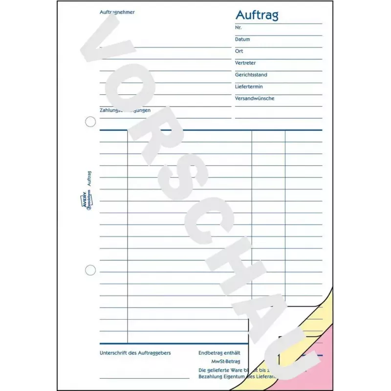 Kirjanpitolomake/-vihko AVERY 1726 A5 40 sivua