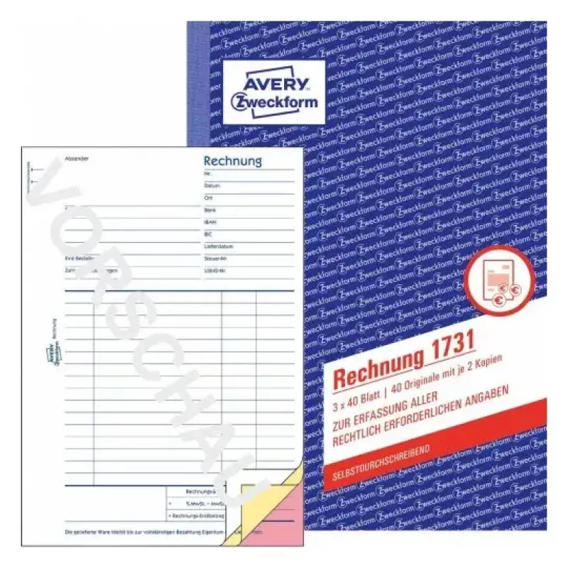Liikelomake Avery 1731