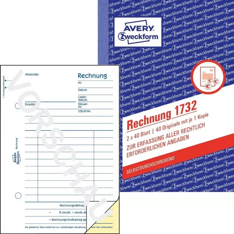 Kirjanpitolomakekirja A6 Avery 1732