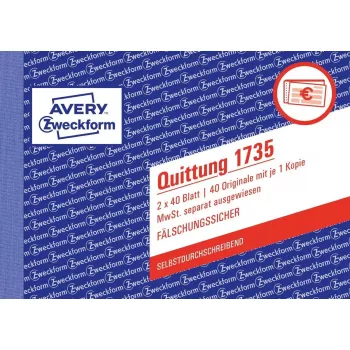 Kirjanpitolomakekirja A6 Avery 1735