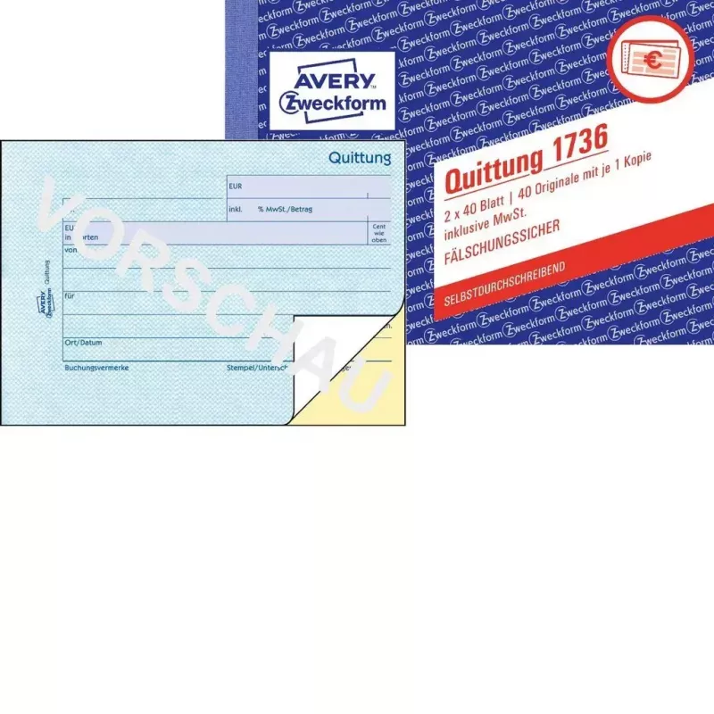 Laskutuskirja A6 Avery 1736