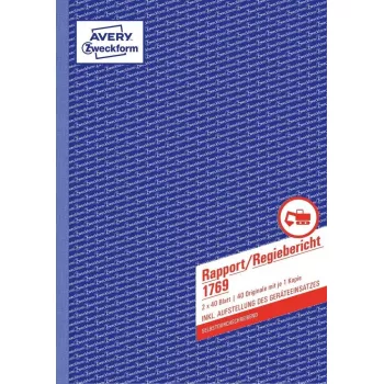 Laskulomake/-kirja AVERY 1769 A4 40 sivua
