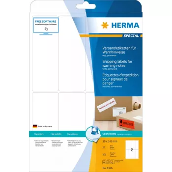 Lähetystarra varoitusmerkintä HERMA 8326