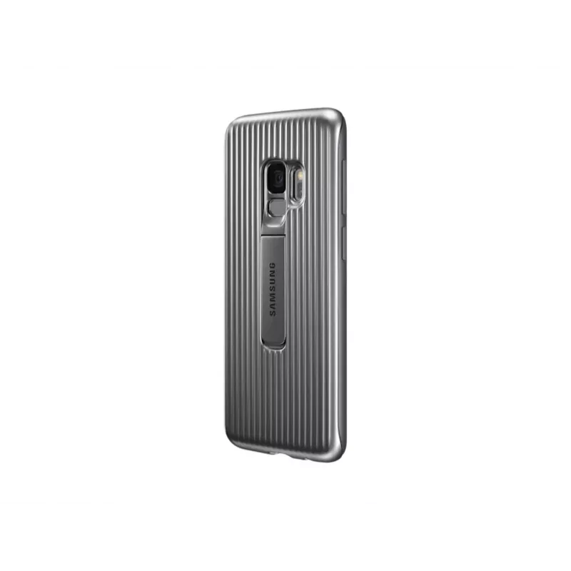 Samsung EF-RG960CSEGWW suojakuori jalustalla Galaxy S9:lle, hopea