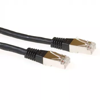 ACT musta 3 metrin LSZH S/FTP CAT6A -verkkokaapeli RJ45-liittimillä