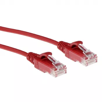 ACT punainen 5 metriä LSZH U/UTP CAT6 datakeskus Slimline -verkkokaapeli RJ45-liittimillä
