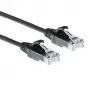 ACT musta 1 metri LSZH U/UTP CAT6 Datacenter-Slimline-verkkokaapeli snagless RJ45-liittimillä