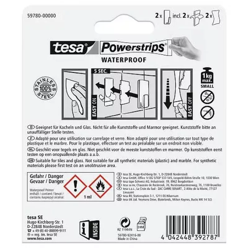 Pyynakki TESA 59780-00000 ruostumaton teräs 2 kpl