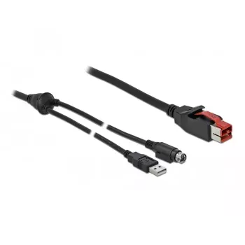 PoweredUSB-kaapeli DeLOCK 85942 3 m USB Type-A Mini-DIN 3-pin
