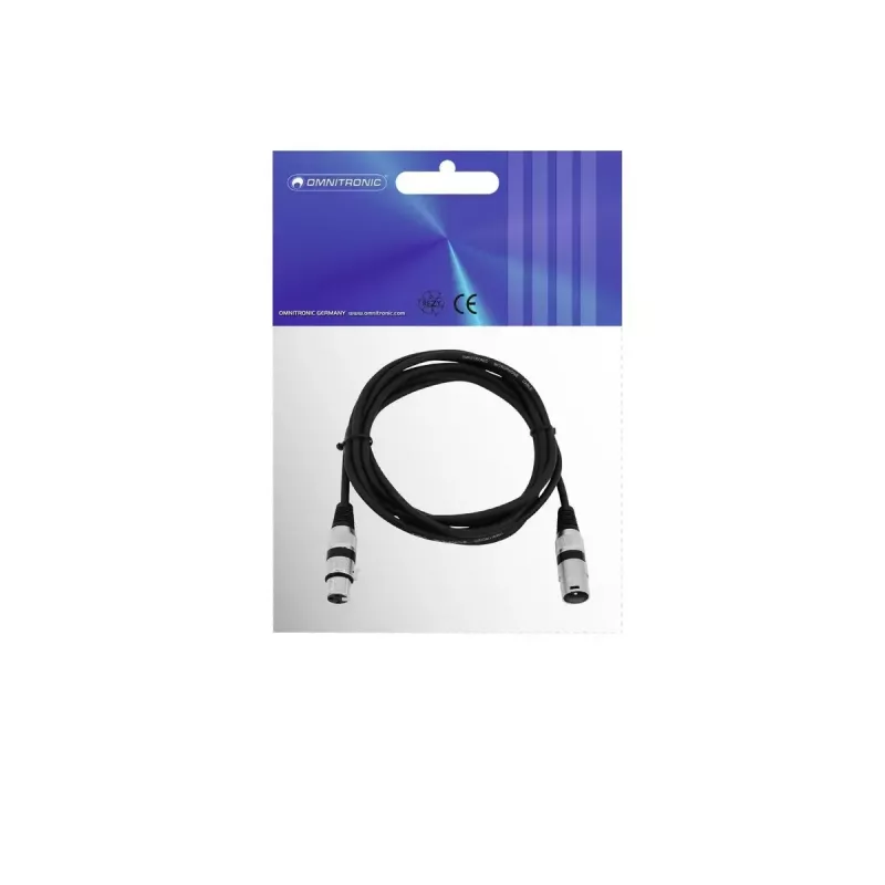 Audiokaapeli XLR 3-pin Omnitronic 3022047N 3 m musta