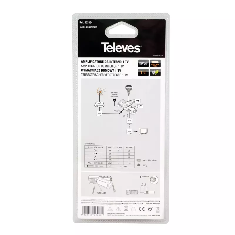 Televes 553304 TV-signaalin vahvistin