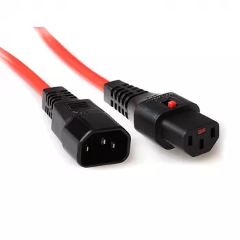 ACT virtakaapeli C13 IEC Lock C14 punainen 1,5 m 10 A 230 V