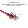 ACT punainen 0,15 m LSZH U/FTP CAT6A datakeskuksen slimline-patchkaapeli lukitussuojalla ja RJ45-liittimillä