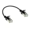 ACT musta 0,15 metriä LSZH U/FTP CAT6A datakeskuksen slimline-patchkaapeli ilman lukituskielekettä ja RJ45-liittimillä