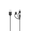 Hama 00200617 USB-kaapeli USB 2.0 0,75 m USB A USB C/Micro USB A/Lightning musta