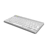 R-Go Tools ergonominen näppäimistö R-Go Compact Break, kompakti näppäimistö tauko-ohjelmistolla, QWERTY (UK), Bluetooth, valkoinen