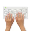 R-Go Tools ergonominen näppäimistö R-Go Compact Break, kompakti näppäimistö tauko-ohjelmistolla, QWERTY (UK), Bluetooth, valkoinen