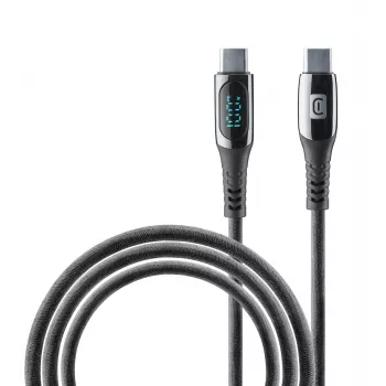 Cellularline Display -kaapeli USB-C-kaapeli integroidulla LCD-näytöllä