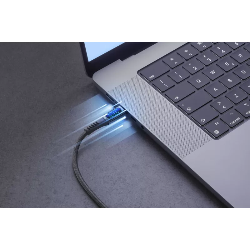 Cellularline Display -kaapeli USB-C-kaapeli integroidulla LCD-näytöllä