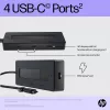 HP 4K USB-C-moniporttikeskitin, USB Type-C, USB Type-C, 10000 Mbit/s, 3840 x 2160, musta, 65 W