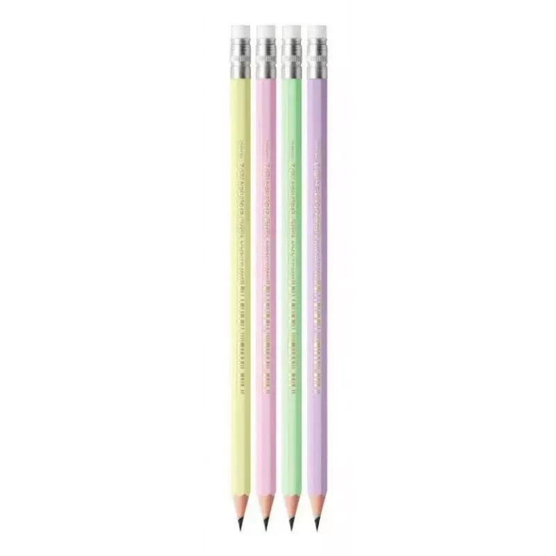 BIC Evolution Pastel HB-lyijykynät pyyhekumilla, 10 kpl, Pink/Purple/Green/Yellow