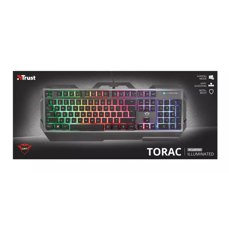 Pelikuulokkeet Trust GXT 856 Torac USB QWERTZ saksa musta RGB LED