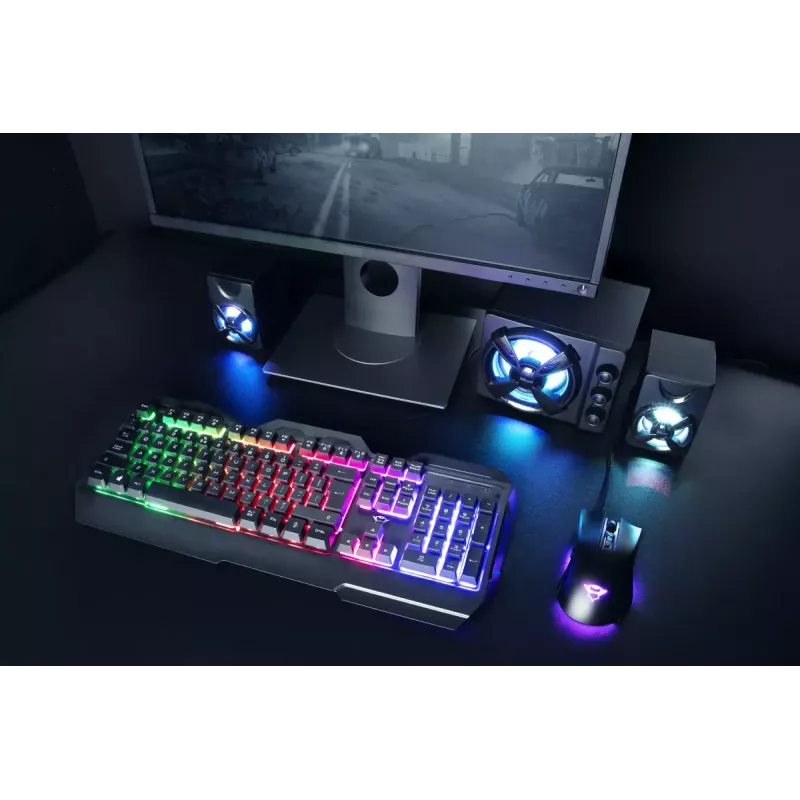 Pelikuulokkeet Trust GXT 856 Torac USB QWERTZ saksa musta RGB LED