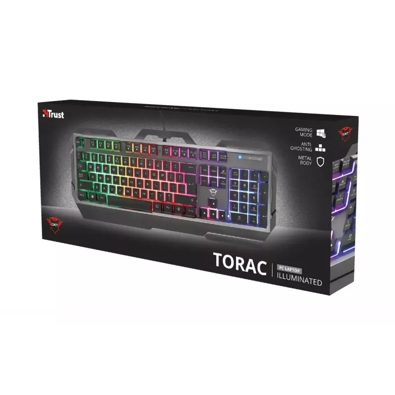 Pelikuulokkeet Trust GXT 856 Torac USB QWERTZ saksa musta RGB LED