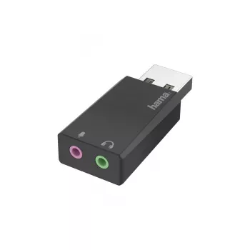 Hama 00200323 USB-adapteri 2x3,5 mm musta