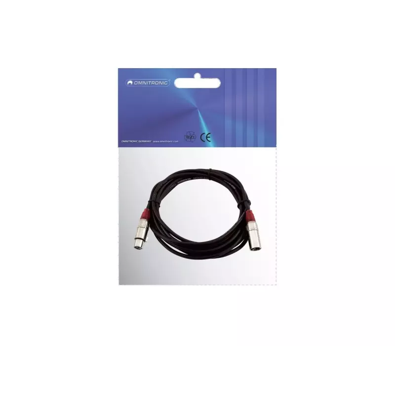 Audiokaapeli XLR 3-napainen Omnitronic 3022050R 5 m musta
