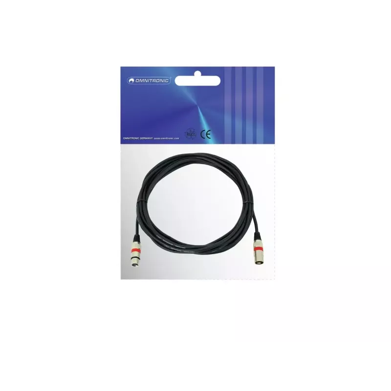 Audiokaapeli XLR 3-napainen Omnitronic 3022052R 7,5 m musta
