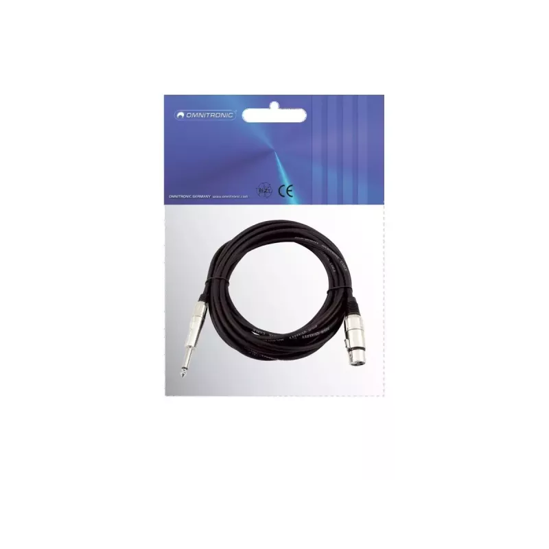 Audiokaapeli Omnitronic 30225170 5 m XLR 3-napainen 6,35 mm musta