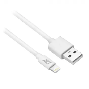 ACT USB 2.0 lataus-/datakaapeli A-pistoke - Lightning-pistoke 1 metri, MFI-sertifioitu