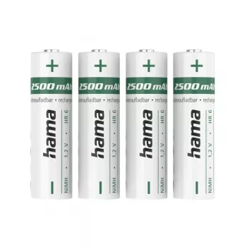 Hama NiMH akut, AA Mignon, 2500 mAh, 1,2 V, 4 kpl