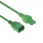 ACT AK5306 virtajohto IEC C14 - C15, 1,2 m, vihreä