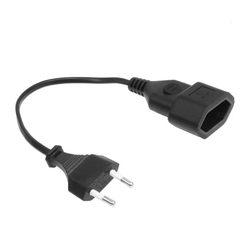Powercord Euro-pistoke - Euro-pistorasia musta 0,2 m ACT AK5246