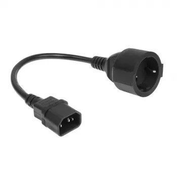 ACT-virtakaapeli C14 CEE 7/3 musta 0,2 m 250 V 5 A
