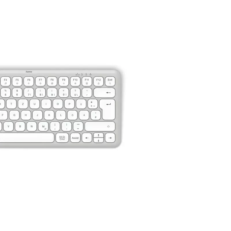 Hama WK-500 monilaitenäppäimistö, kompakti, langaton RF + Bluetooth, QWERTZ saksa, valkoinen