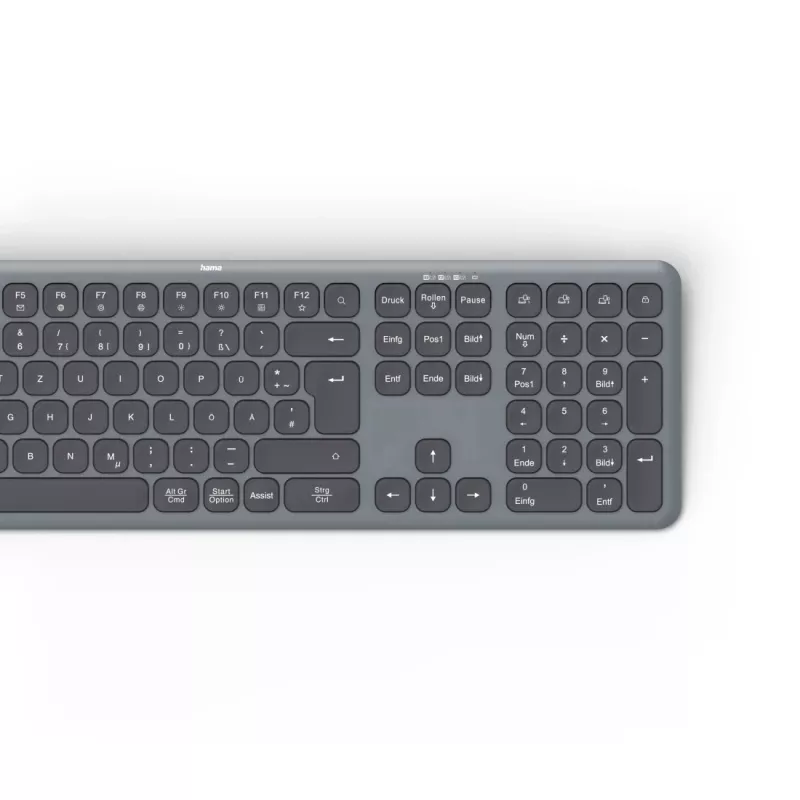 Hama WK-550 näppäimistö kotiin/toimistoon RF langaton + Bluetooth QWERTZ saksa musta, tummanharmaa