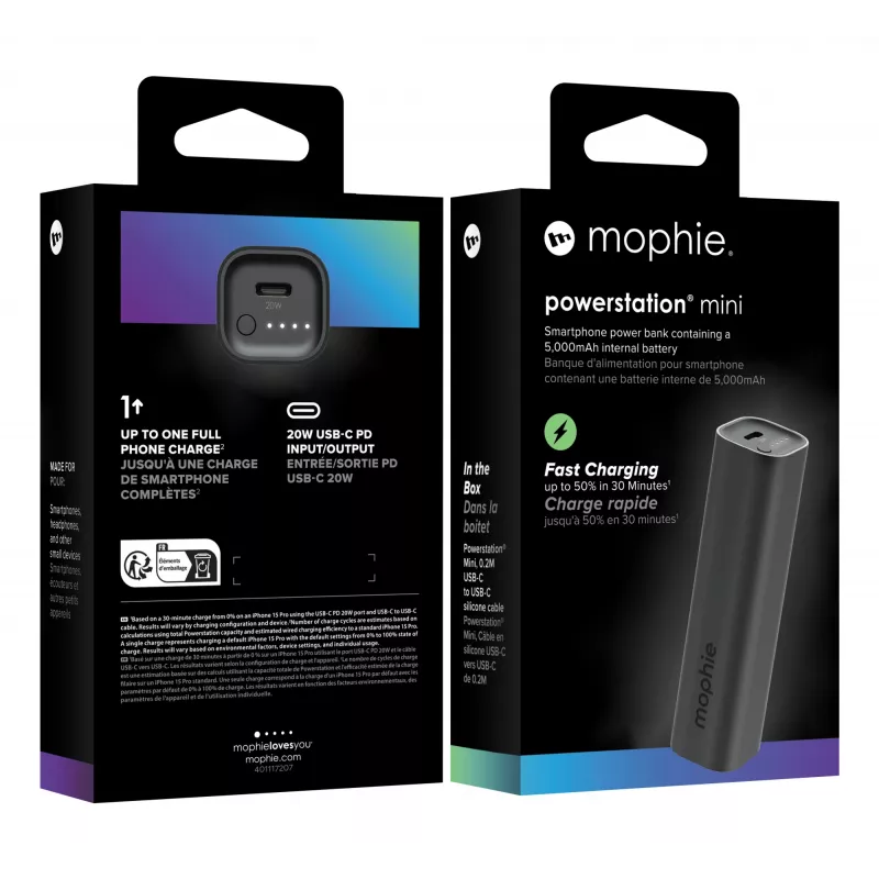 mophie Powerstation Mini 5000 mAh musta