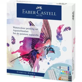 Akvarellimaalaussarja Faber-Castell Creative Studio 18-osainen monivärinen