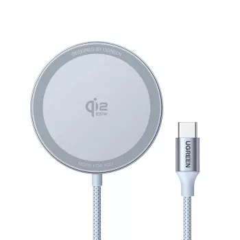 UGREEN MagFlow W753 Qi2 magneettinen langaton latausalusta, 25 W, hopea