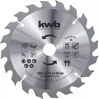 Pyörösahanterä KWB 586159 18,4 cm laminaatille MDF muoville