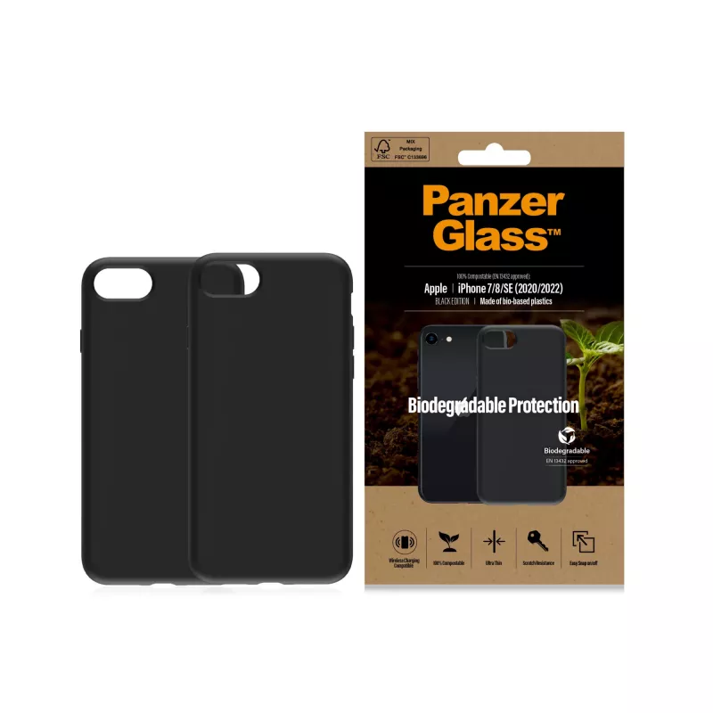 Suojakotelo PanzerGlass Biodegradable kotelo iPhone 6 6s SE 2020 2022 7 8 musta