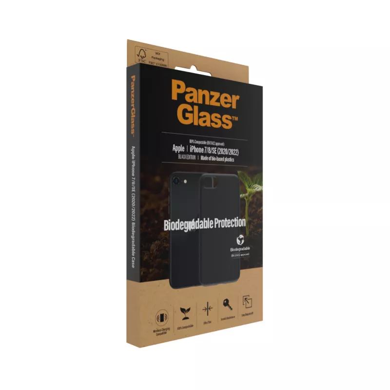 Suojakotelo PanzerGlass Biodegradable kotelo iPhone 6 6s SE 2020 2022 7 8 musta