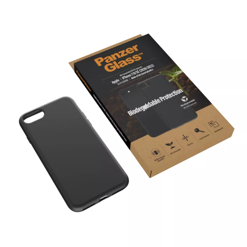 Suojakotelo PanzerGlass Biodegradable kotelo iPhone 6 6s SE 2020 2022 7 8 musta