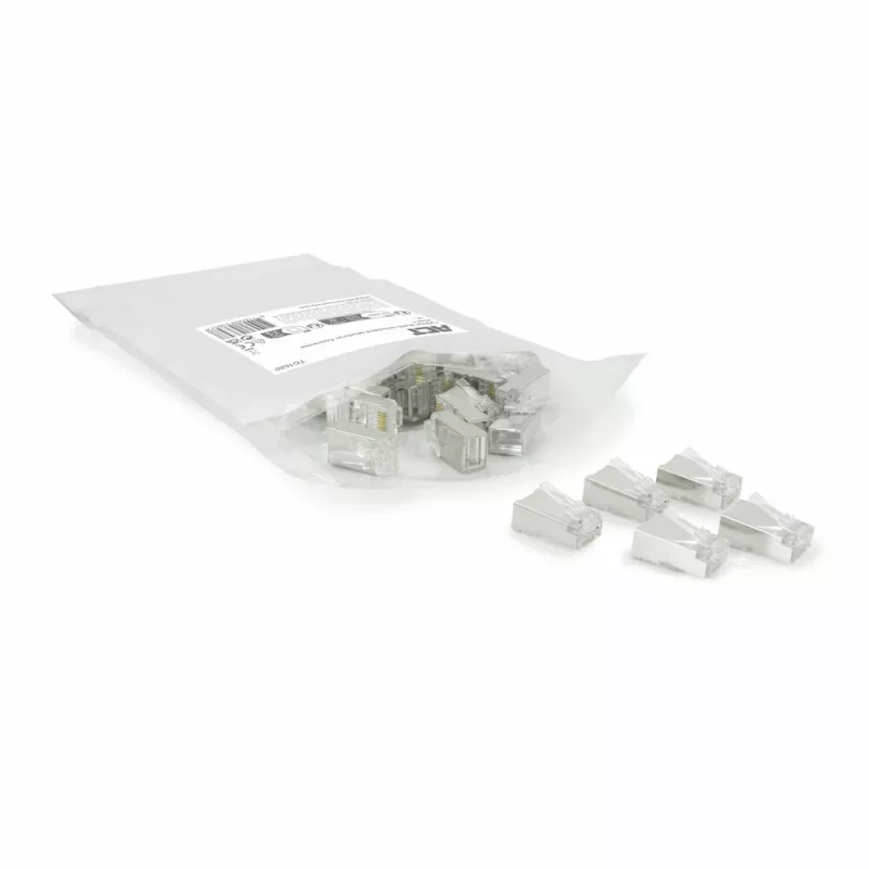 ACT CAT6A läpivienti suojattu modulaarinen RJ45-liitin kultakontaktit hopea läpinäkyvä